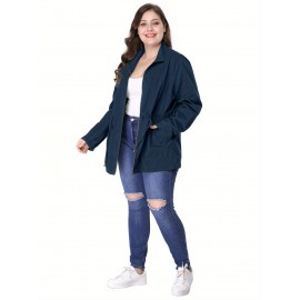 Women’S Plus Size Jackets Lightweight Anorak Drawstring Utility Jacket with Pockets