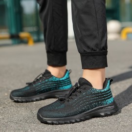 Men's Trendy Breathable Running Shoes, Comfy Non Slip Soft Sole Lace Up Sneakers For Men's Outdoor Activities